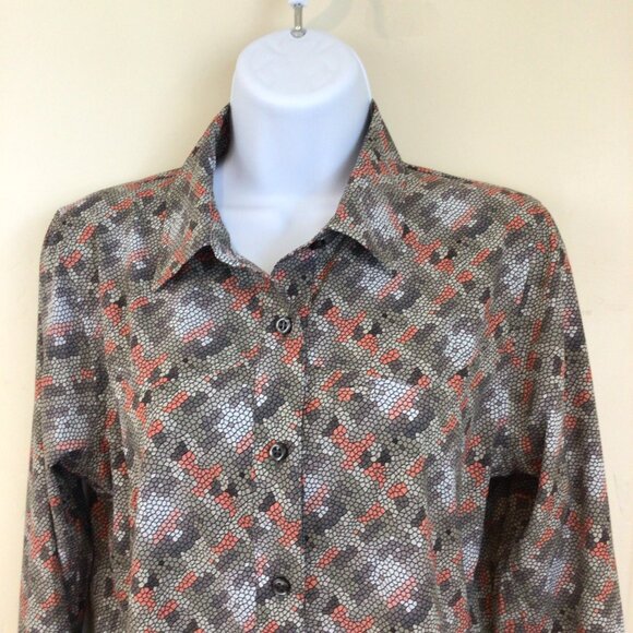 Club Ride Geometric Print Button Down Long Sleeve Collared Shirt - Picture 7 of 8